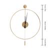 Silent Non-Ticking Wall Clock, Modern Gold Round Iron Battery Operated Quartz Movement Kitchen Living Room Bedroom Home Decor