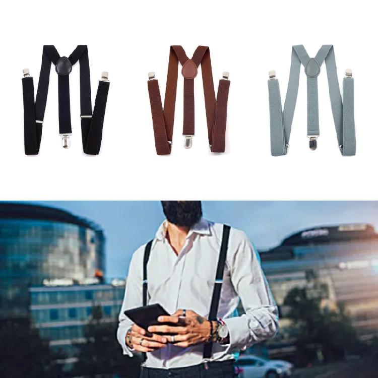 Adult Unisex Clip-On Suspenders Elastic Y Shape Adjustable Adult Suspenders