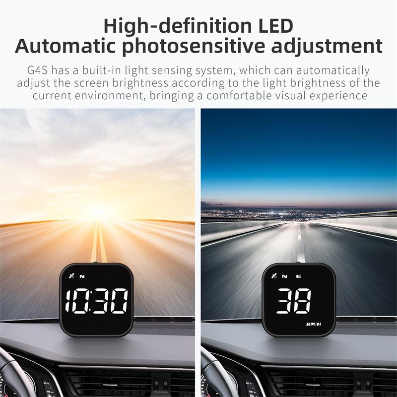 Car Head Up Display Hud Digital Gps Speedometer Mph Overspeed Alarm Multifunctional Speedometer Compass Hd Led Display