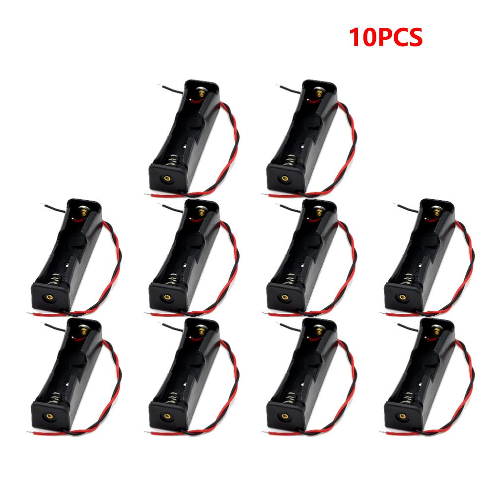 10/5/1PCS 1 2 3 4 Slot 18650 Battery Holder Power Bank with Wire Lead Plastic Battery Storage Box Case for 18650 3.7V Battery