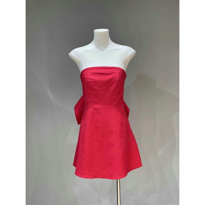 Foreign Trade Original Garment Altar'a State Sweet Gyaru Street Big Bow Tube Top Waist Hugging Dress Slimming Midi Dress