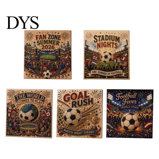 DIY Pearl Painting Football Stadium Kit, Soccer Ball Art Craft Kit for All Skill Levels Nights 3D Beginners Fans Gift Relaxing Activity
