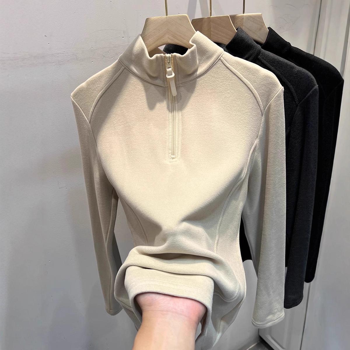

Classic Versatile Double-Sided Soft Brushed Long-Sleeve Base Layer Top - Warm & Stylish for Everyone! XXL абрикосовый