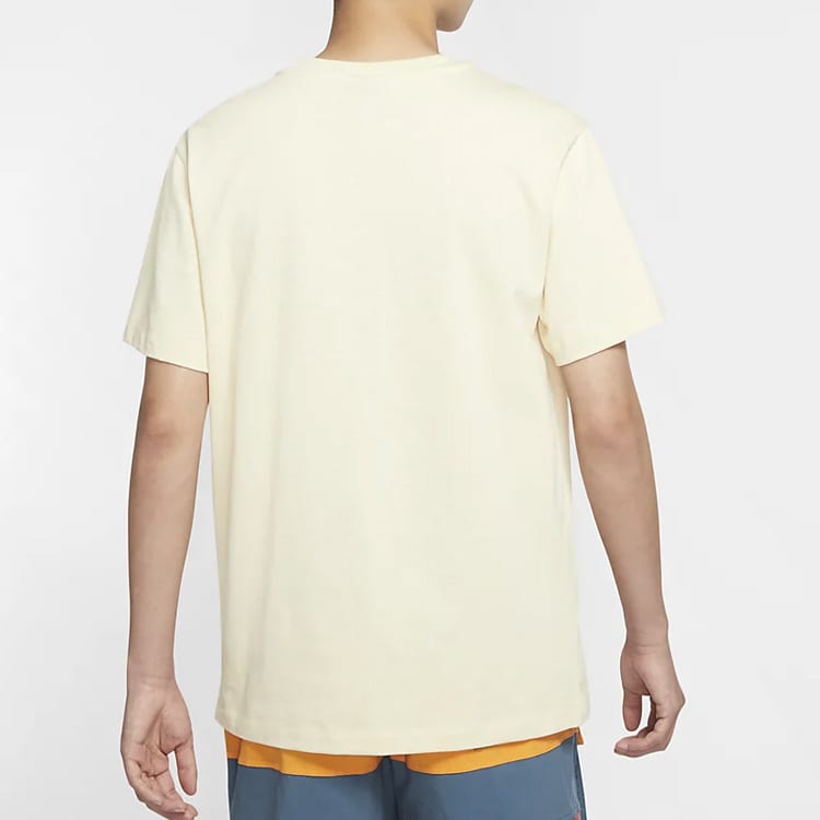 Nike T Shirts Men's Fossil Gray Crew Neck Moderate Straight Fit CZ8671-208