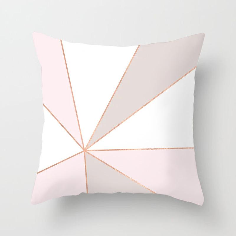 Popular Pink Marble Geometric Series Pillowcases, Home Fabric Sofa Cushion Covers
