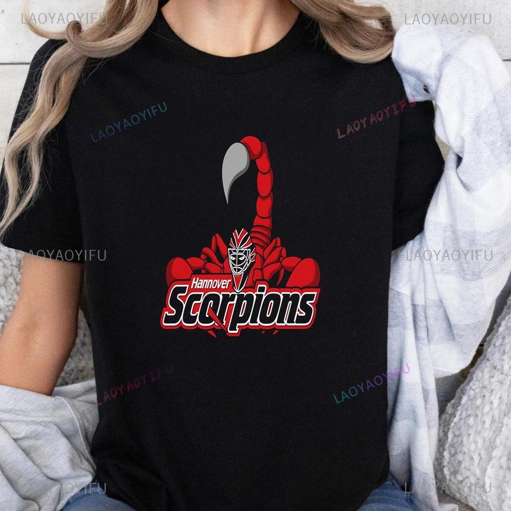 Loose and Retro Scorpions Rock Band Summer Y2K Short-sleeved Shirt Suitable for Both Men and Women, Large Size T-shirt