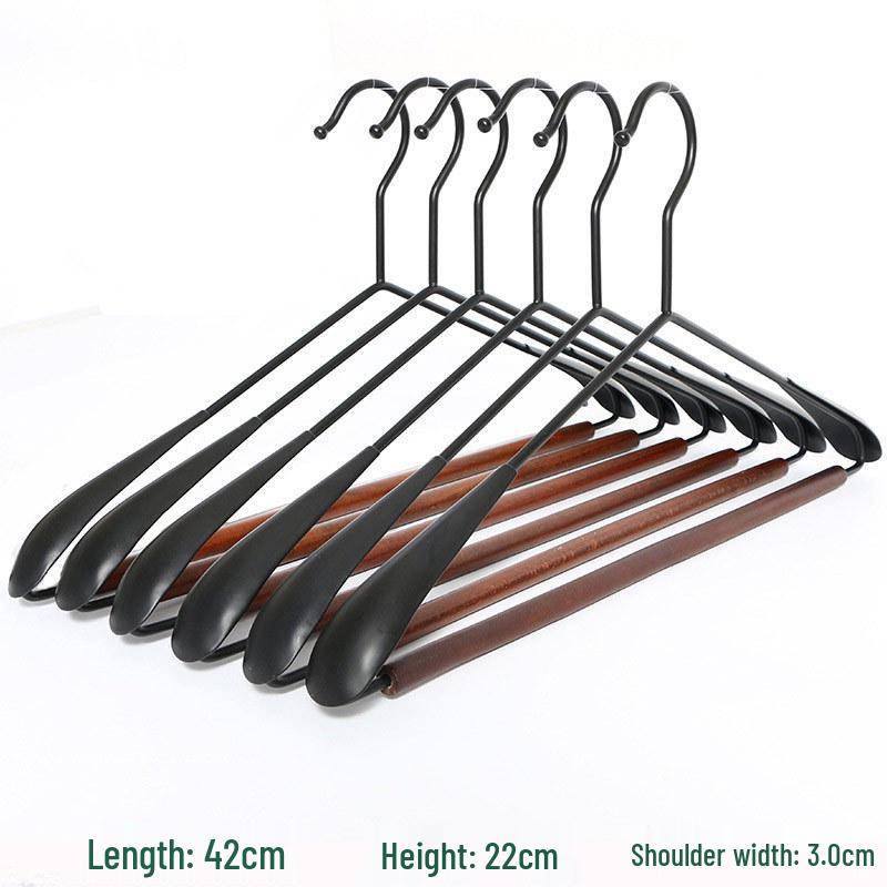 Beech Wood Non-Slip Clothes Hanger - Solid Wooden Hanger for Drying, Adult Clothing Storage, and No-Trace Hanging.