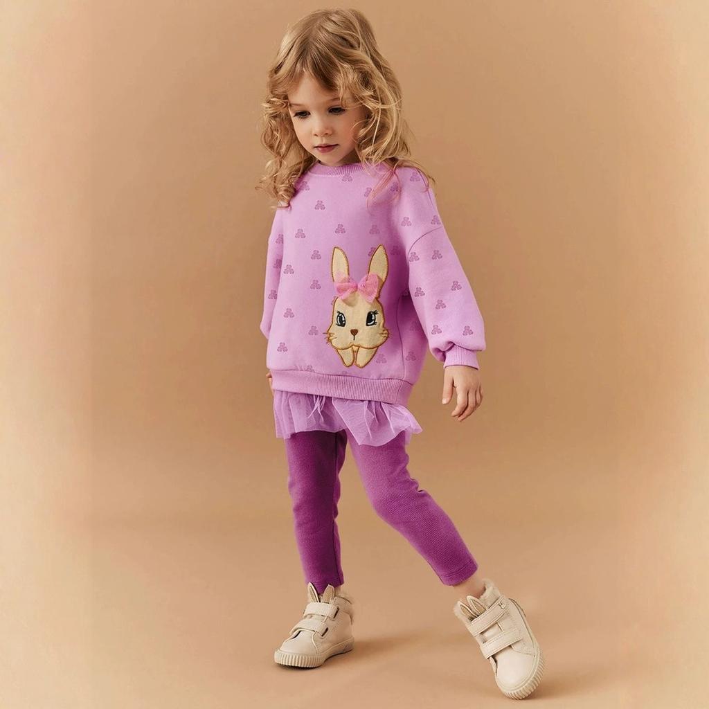 Cute Long Sleeve Cartoon Kids Set - Casual T-Shirt Outfit