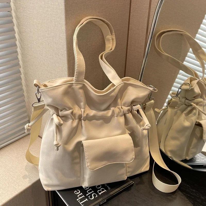 Damska torba shopper z nylonowym zamkiem  codzienna torba na ramię dla pań  prostota  nowa młodzież