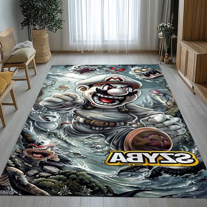 Retro M-Mario Bros Game Cartoon Living Room Non-Slip Area Rug Soft Carpet for Bedroom Kids Playroom Sofa,Home Decor Doormat Gift