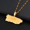 Anniyo Puerto Rico Map With Cities Pendant Necklaces Gold Color PR Puerto Ricans Jewelry #237921