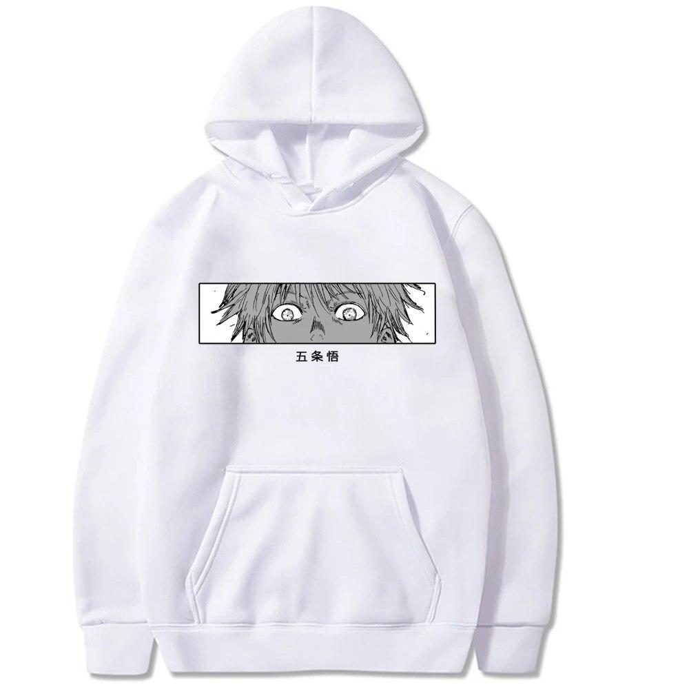 Jujutsu Kaisen Satoru Gojo Eyes Hoodie Japanese Anime Long Sleeves Loose Sweatshirt Unisex Unisex
