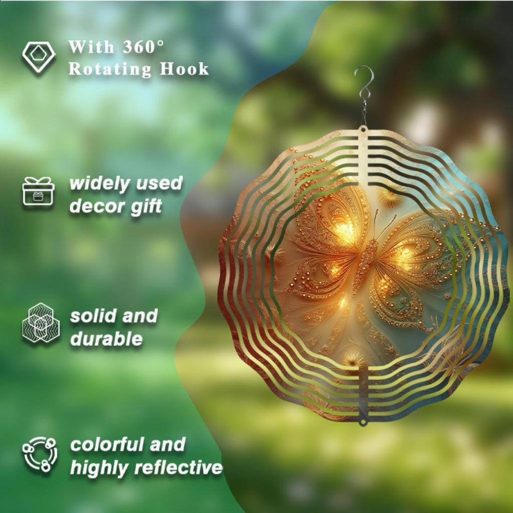 10 Inch Hanging Wind Chime for Outdoor Garden Balcony Decor Spring Summer Decoration with 360 Rotating Hook Artistic Design Great Gift for Friends