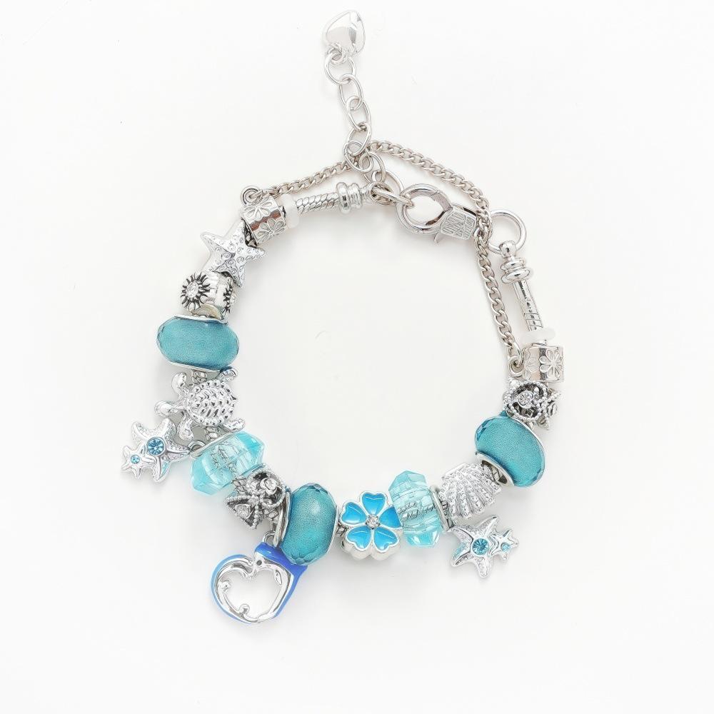 Pan Style Summer Ocean Starfish and Turtle Beaded Women's Bracelet