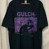 Camiseta Unissex Algodão Oversize Tamanho Grande Gulch Band T , Gulch Estilo Retrô Preta Curta T Réplica KH13272