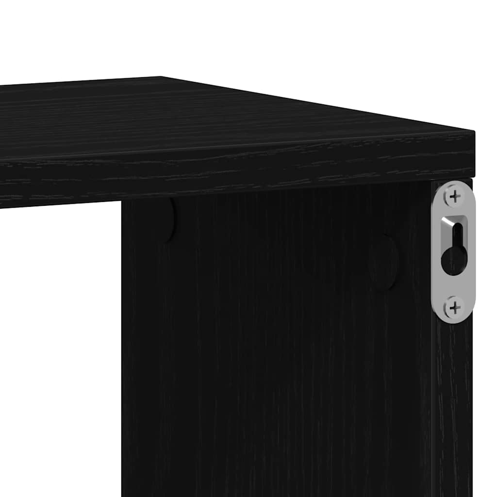 Cube Shelves 2 pcs Black Oak Effect 100 x 15 x 30 cm