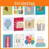 Cake Theme Birthday Candle Balloon Pattern Greeting Card Envelope Set Stickers