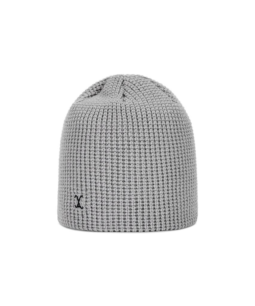 Bajal Va Curved Logo Waffle Beanie Gray