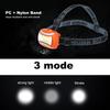 Waterproof Head Lamp Light Flashlight Headlight for Outdoor Cycling Camping Fishing(Orange)