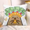 Cute Capybara Print Decorative Pillowcase Bedroom Living Room Square Cushion Pillowcase