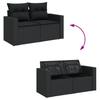 Vidaxl 8-Cz. Set da Giardino con Cuscini, Nero