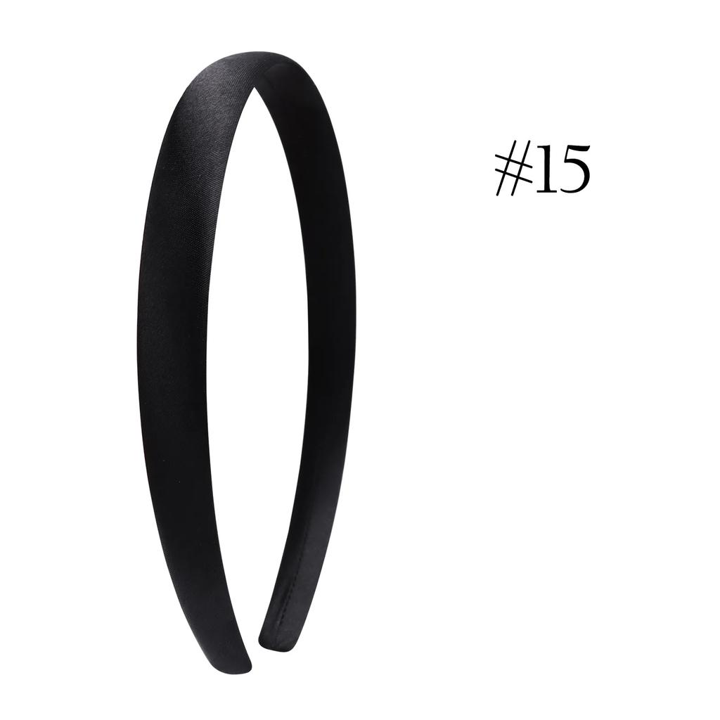 1.5cm Solid Headbands Satin Headband DIY Crafts Hairband Colorful Head Bands for Girls Women Thin Elastic Hair Hoop Accessories