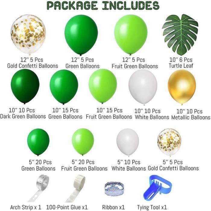 Guirlande de ballons verts - Jungle Safari - Décoration de fête d'anniversaire garçon