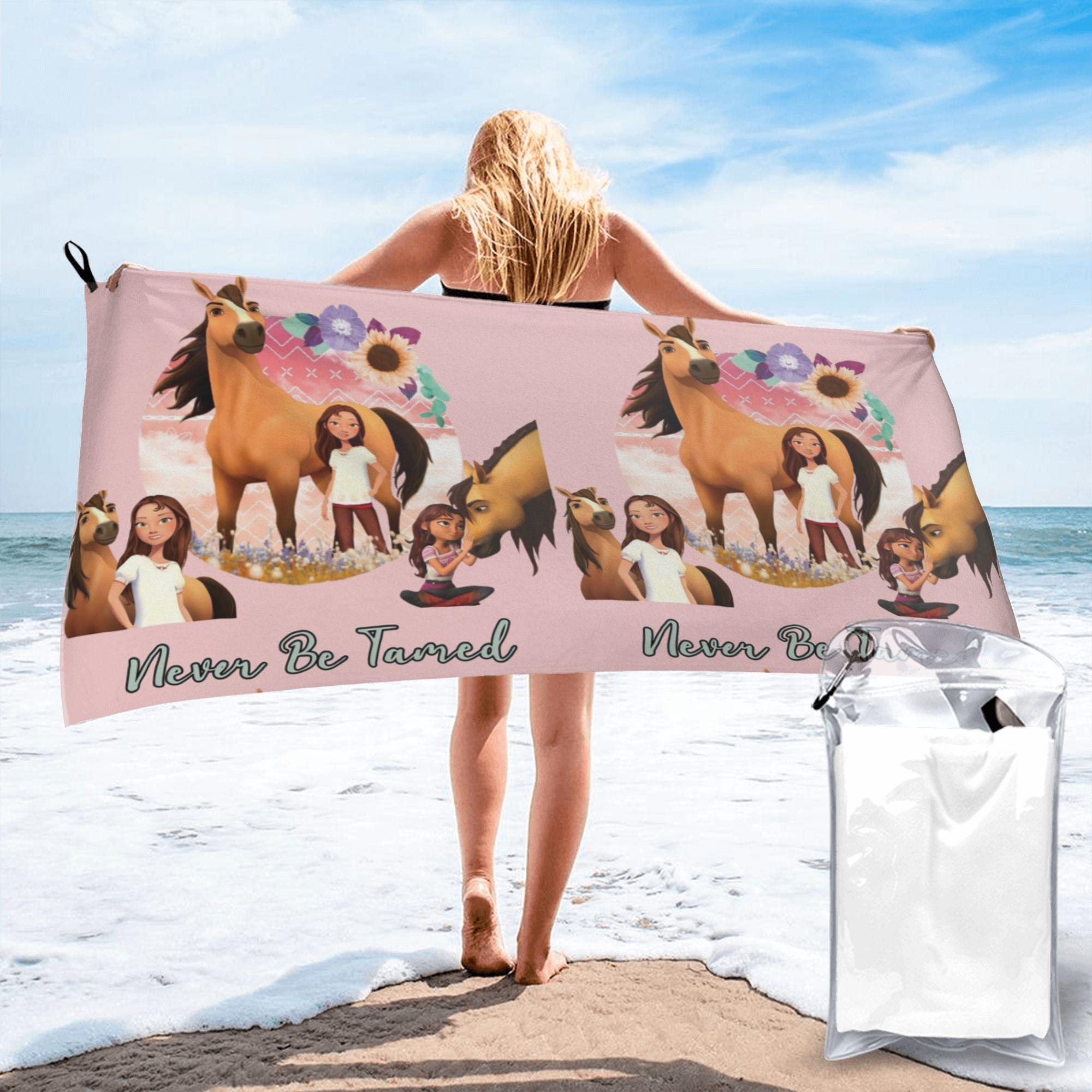 

Never be tamed spirit riding free Beach Towel Soft Microfiber Quick Dry Absorbent Quick Towels For Bath W30*H60(CM)