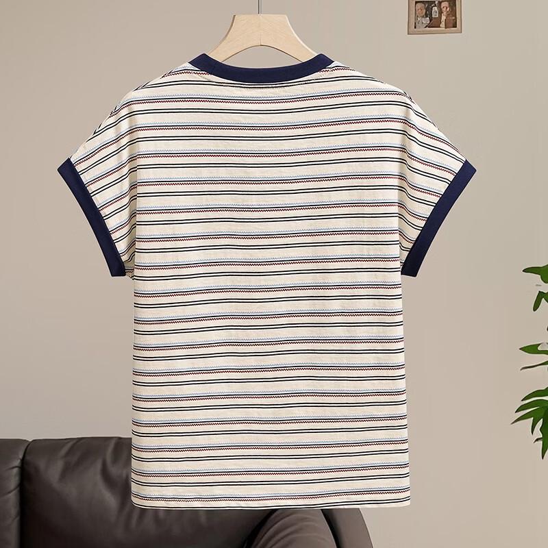 Women's Retro Striped Short Sleeve T-Shirt