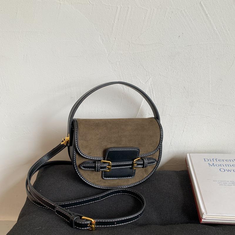 Niche Texture Handbag Bag Women's New Autumn and Winter Shoulder Messenger Bag High-end Retro Saddle Bag
