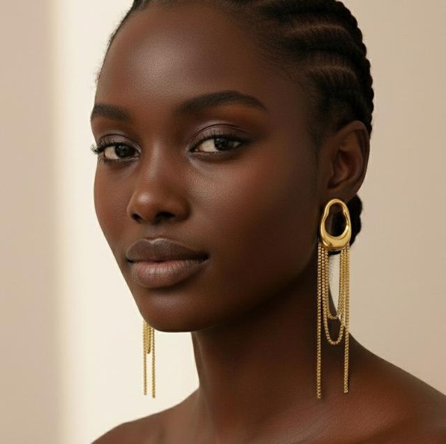 Tassel Chain Stainless Steel Earrings with a Female Niche Design, Earrings and Accessories That Do Not Fade