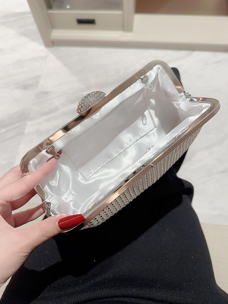 Women's Fashion Shiny Rhinestone Evening Bag Clutch Bag Party Bag Prom Bag Evening Bag Dress Bag Chain Bag