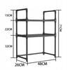 Kitchen Shelf For Microwave Organizer Cabinet Black 3 Levels 48Cm Shelf
