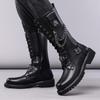 Men Large Size Motorcycle Martin Boots Tall Outdoor Riding Casual Work Shoes for Travel Streetwear Daily Wear Sizes 39-48