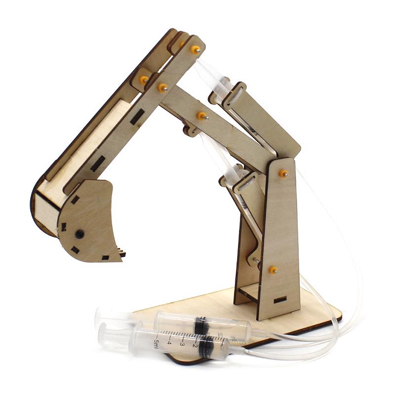 DIY Wooden Hydraulic Excavator Model Kit for STEM Education