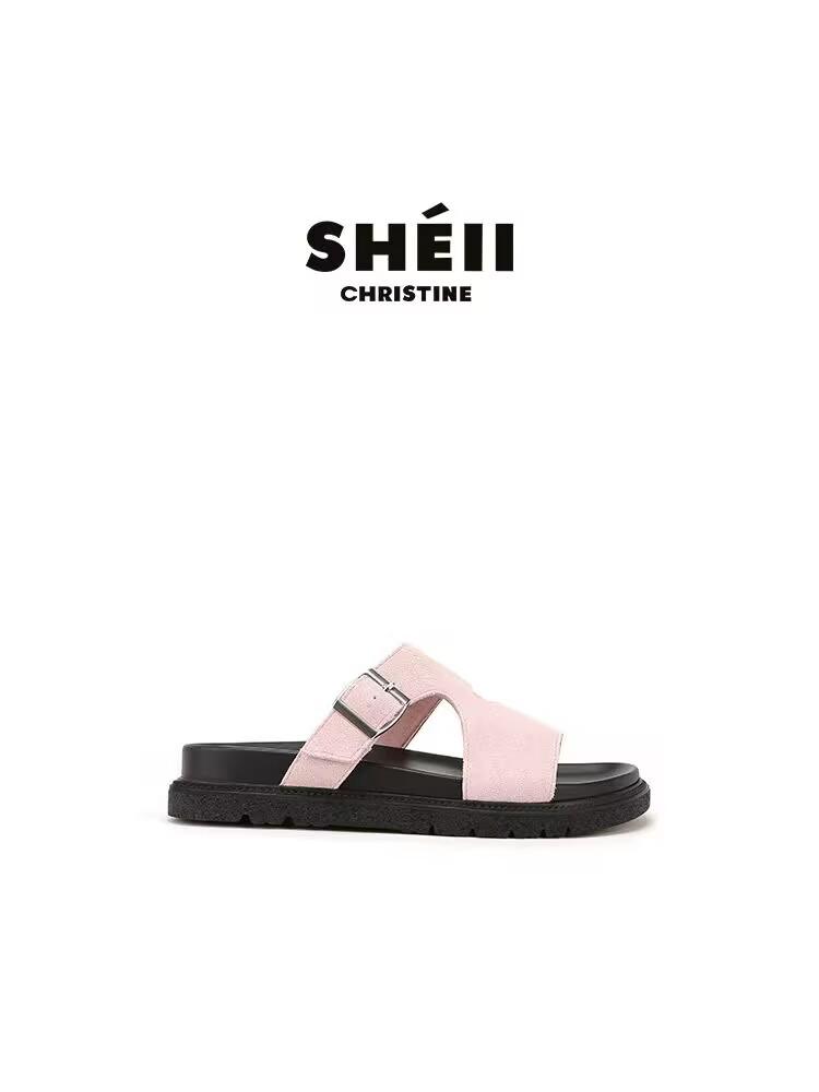 One-word cool slippers for women's outerwear 2025 spring and summer new fashionable versatile casual skirt platform beach shoes