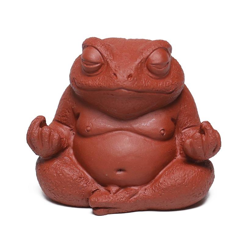 Purple Sand Tea Pet Ornament Buddhist Three-legged Golden Toad Sculpture Accessories Tea Set Can Be Raised
