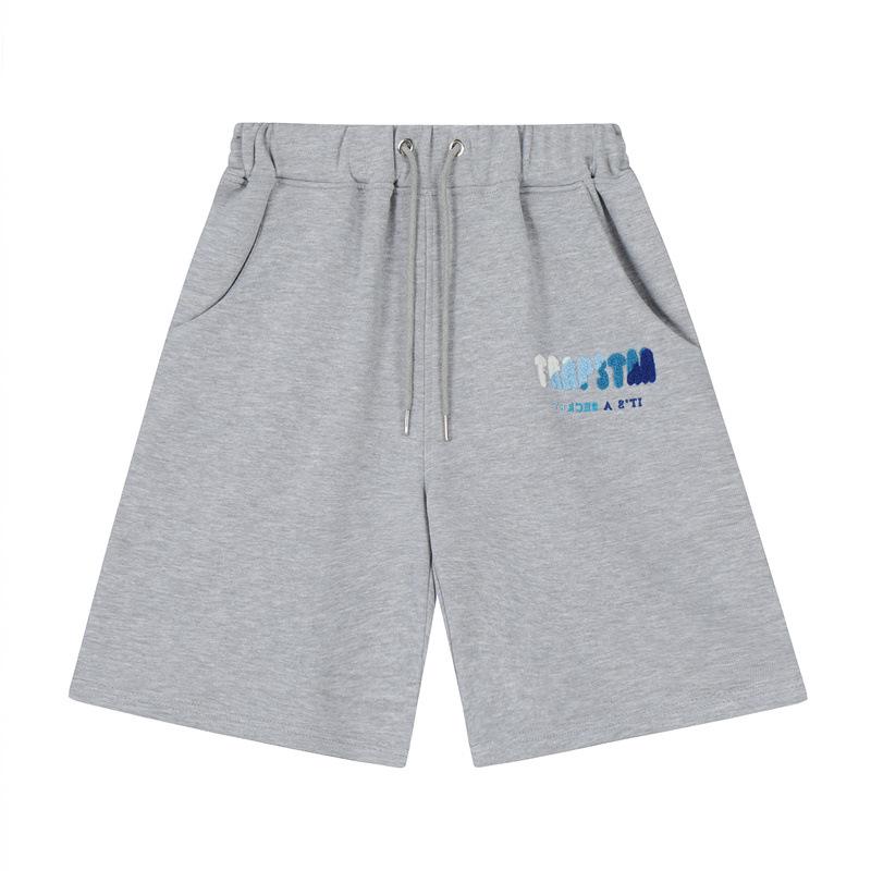 American trendy brand letter white and blue towel embroidered loose casual shorts men s and women s sports five-point pants S