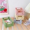 1 Pc Mini Foldable Desk Organizer Box Plastic Space-Saving Design Stationery Storage Basket for Tidy Student Workspaces