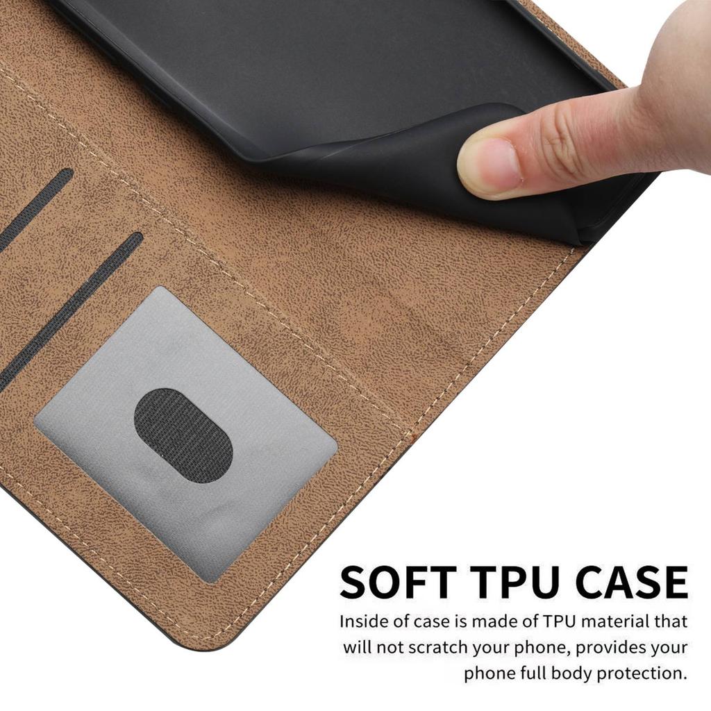 For HMD Pulse/Pulse+ Case Flip Leather Retro Phone Cover Lines Imprinted