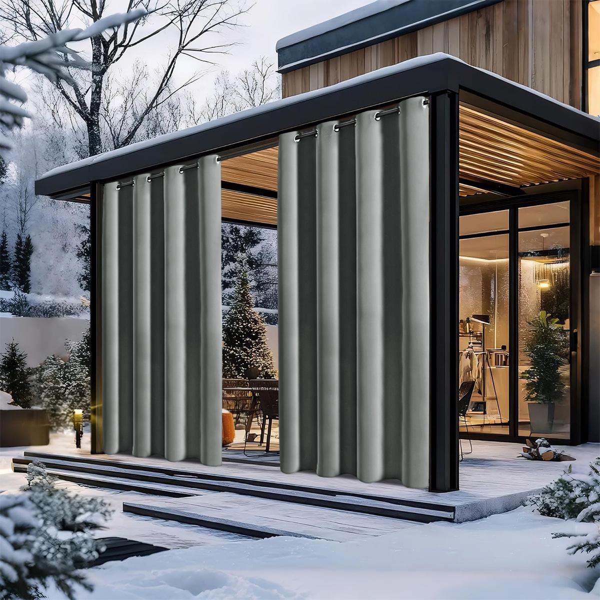 

All Seasons Waterproof Blackout Adhesive Curtain Suitable for Bedroom Living Room Easy To Install Blocks UV Heat Insulating 100x130cm&Grommet Top темно-сірий