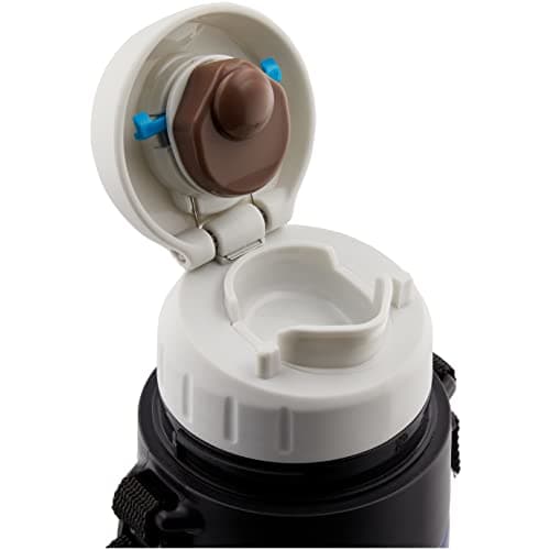 Pearl Metal Octave Double Stainless Steel Water Bottle, 1000ml, with Cup, Wide Mouth, Blue, HB-1743