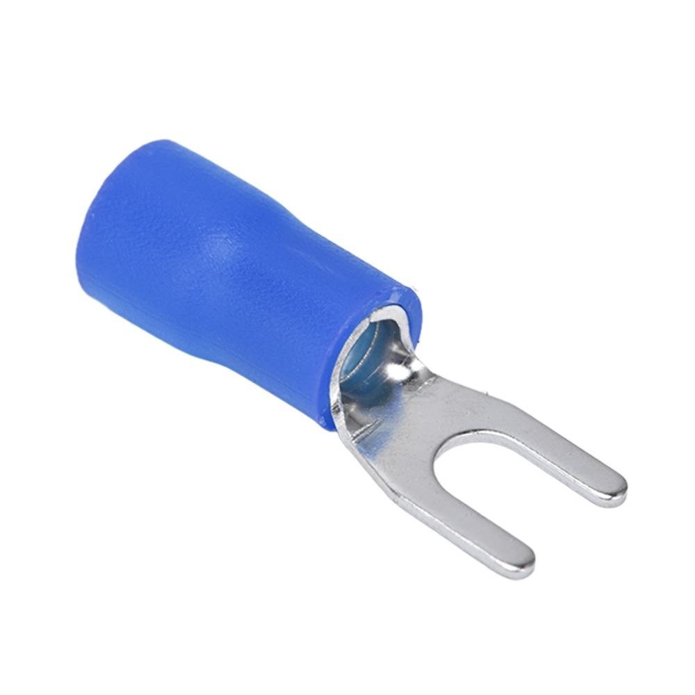 300PCS Blue U Type Wire Connector SV1.25-4 Fork Spade Wire Connector  Transportation Lighting