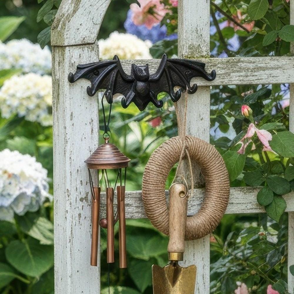 Organizer Vintage Bat Key Hooks with 8 Hooks Space-Saving Cast Iron Key Rack Rust-Proof Wall Mount Key Holder Entryway Decor