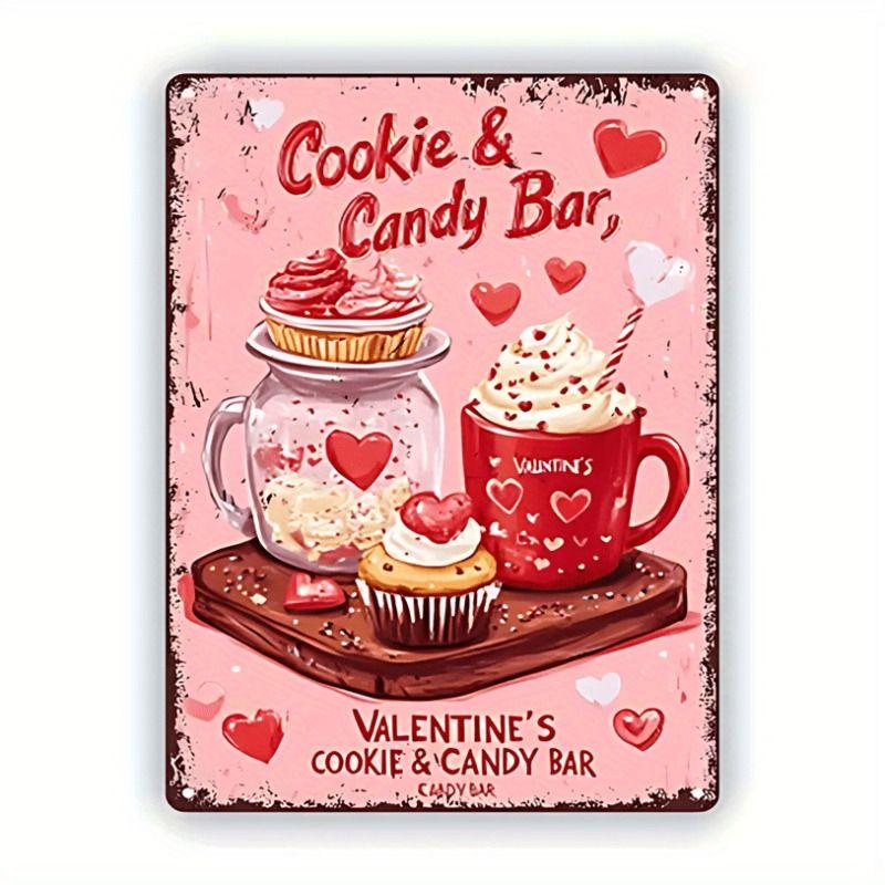 Peinture décorative métallique rétro pour la Saint-Valentin pour chambre à coucher de couples, salon, café, bar, restaurant