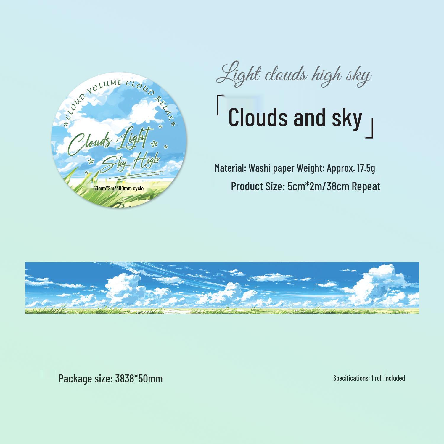 Yuezhen Scenery Washi & Paper Tape: Cloud Roll Journal DIY Sticker