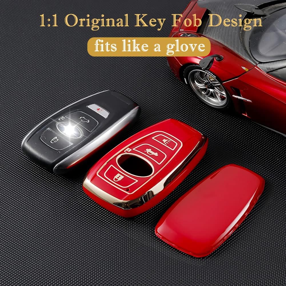 for Subaru Key Fob Cover with Keychain, for Forester Outback BRZ Legacy CrossTrek Premium Soft TPU 360 Degree Protection Key Case Remote Key Holder
