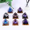 Handmade Natural Crystal Resin Pyramid Ornament for Home and Office