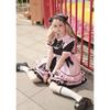 New Black Pink Maid Costume Cos Sweet Girl Cute Cat Bow Soft Girl Suit Skirt