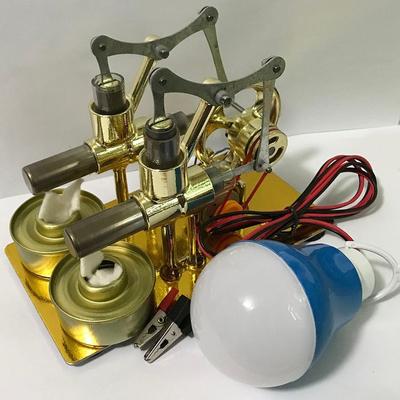 Mini Hot Air Stirling Engine Model Generator Motor Steam Power Educational Toy